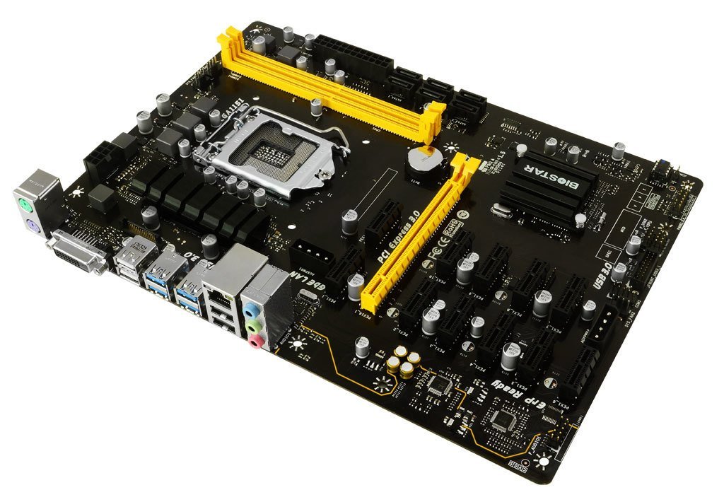 TB250-BTC PRO for BIOSTAR Desktop Motherboard 12 Graphics Slots LGA1151  DDR4 Support GTX1060 Fully Tested